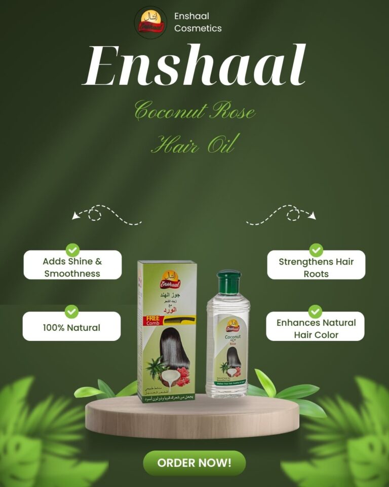 Enshaal Coconut Rose Hair Oil | Wajid Ullah Portfolio